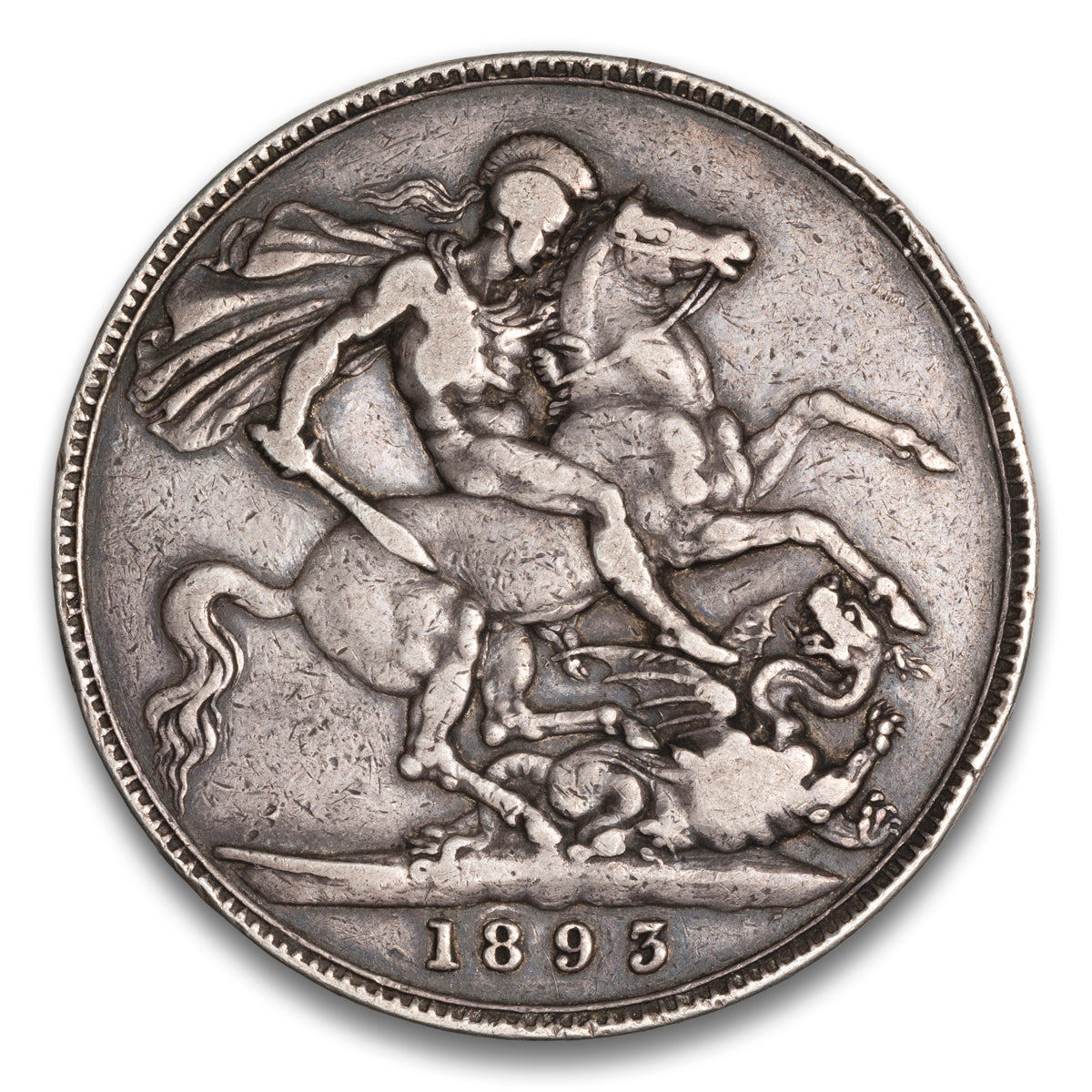 Great Britain Silver 1 Crown 1893 LVI