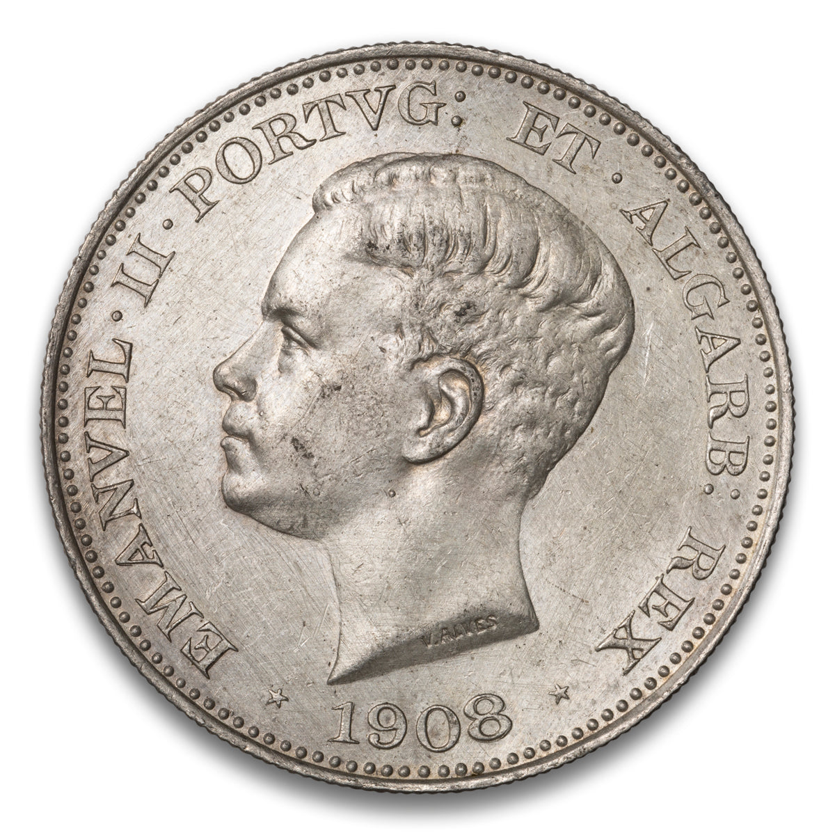 Portugal Silver 500 Reis 1908
