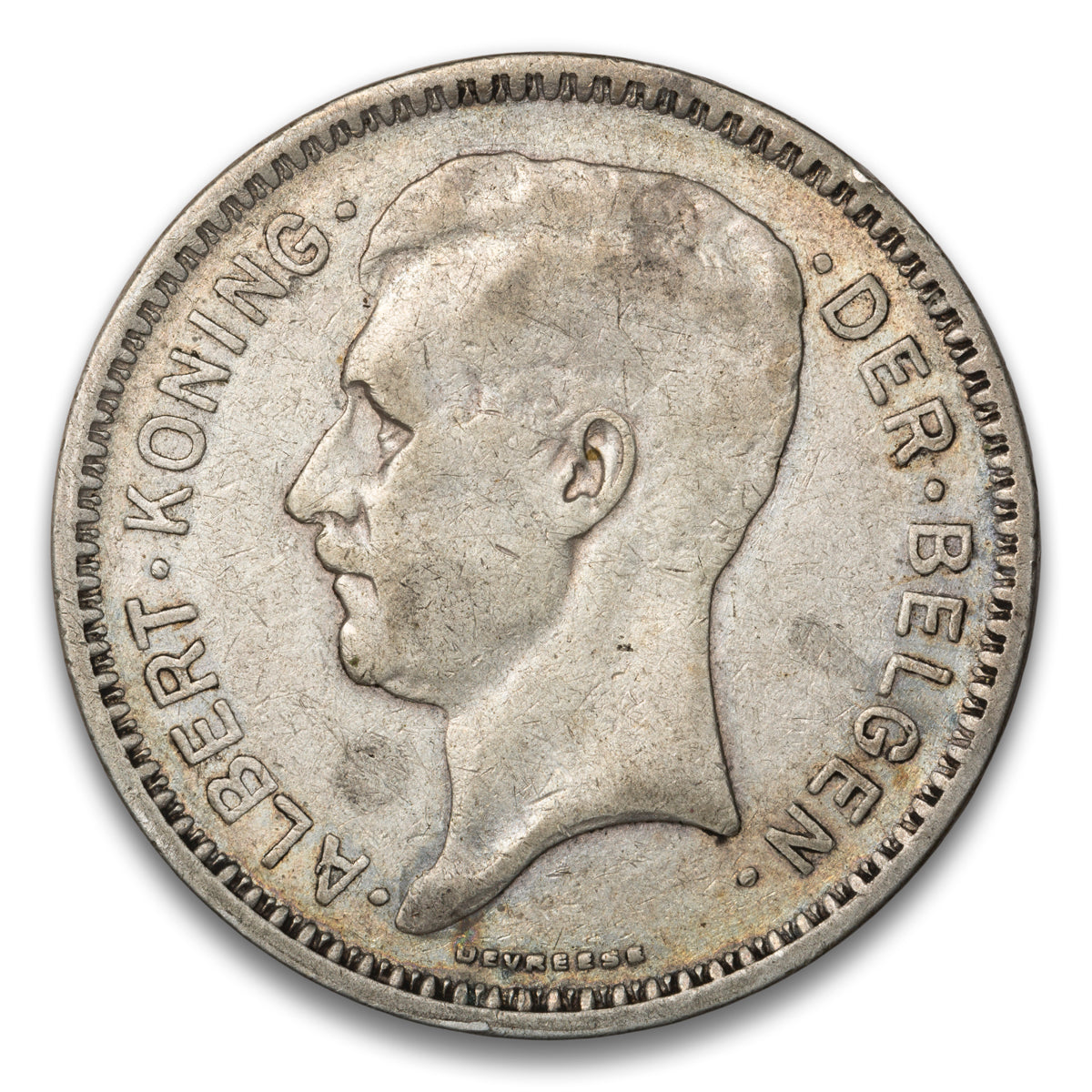 Dutch; Position B Belgium Silver 20 Francs 1934