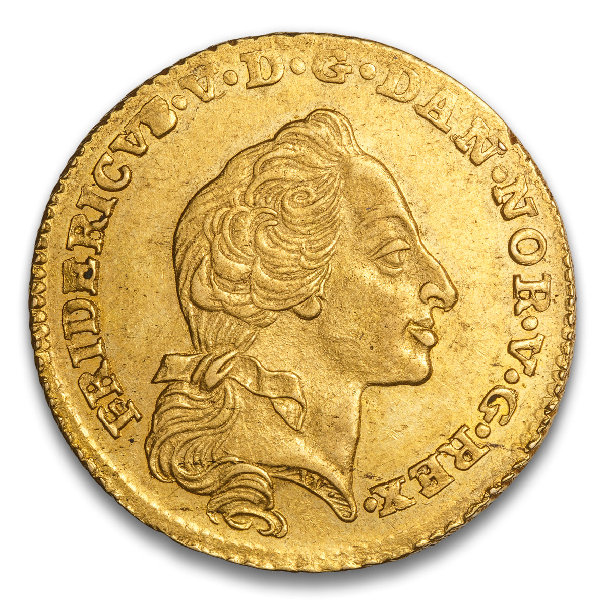 Denmark and Norway Frederik V Gold 12 Mark 1761 Copenhagen Mint