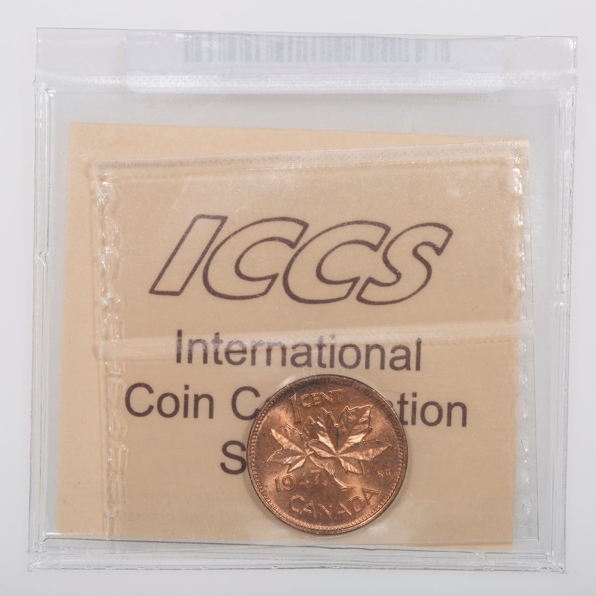 1 Cent 1947 ML Blunt 7 ICCS MS-64 Red