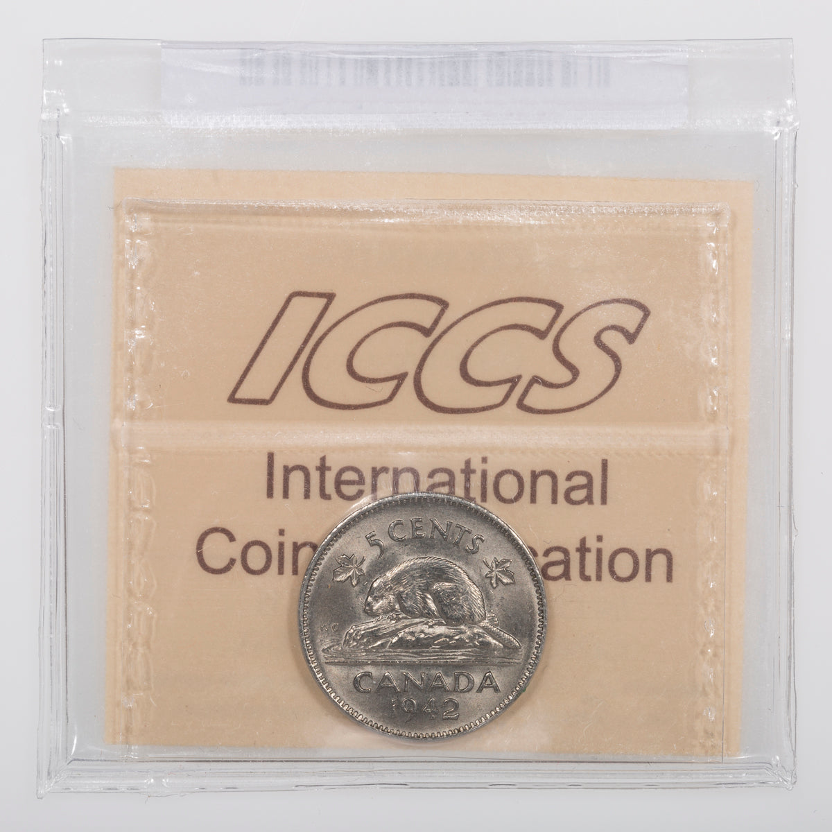 5 Cent 1942 Nickel ICCS MS-64
