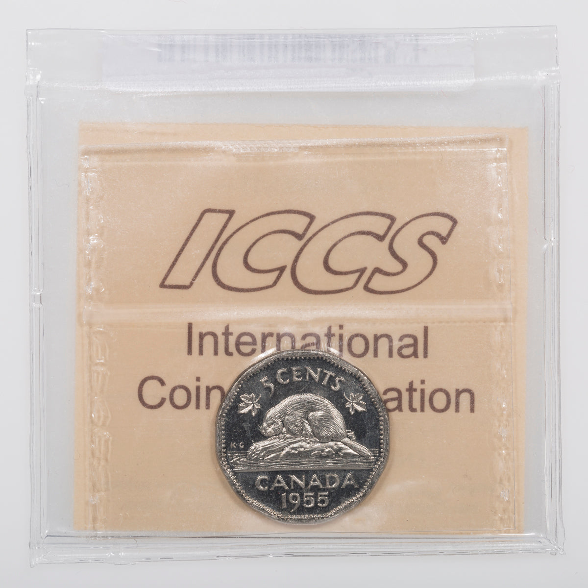 5 Cent 1955 ICCS PL-65 Heavy Cameo