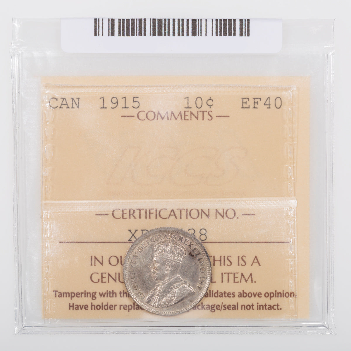 10 Cent 1915 ICCS EF-40