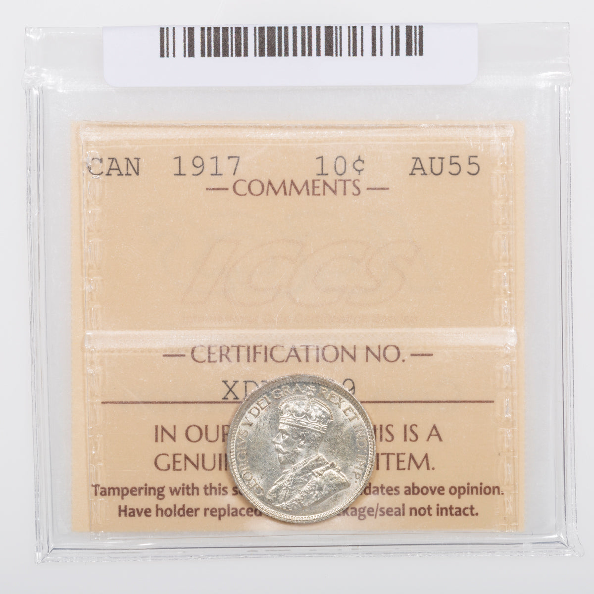 10 Cent 1917 ICCS AU-55