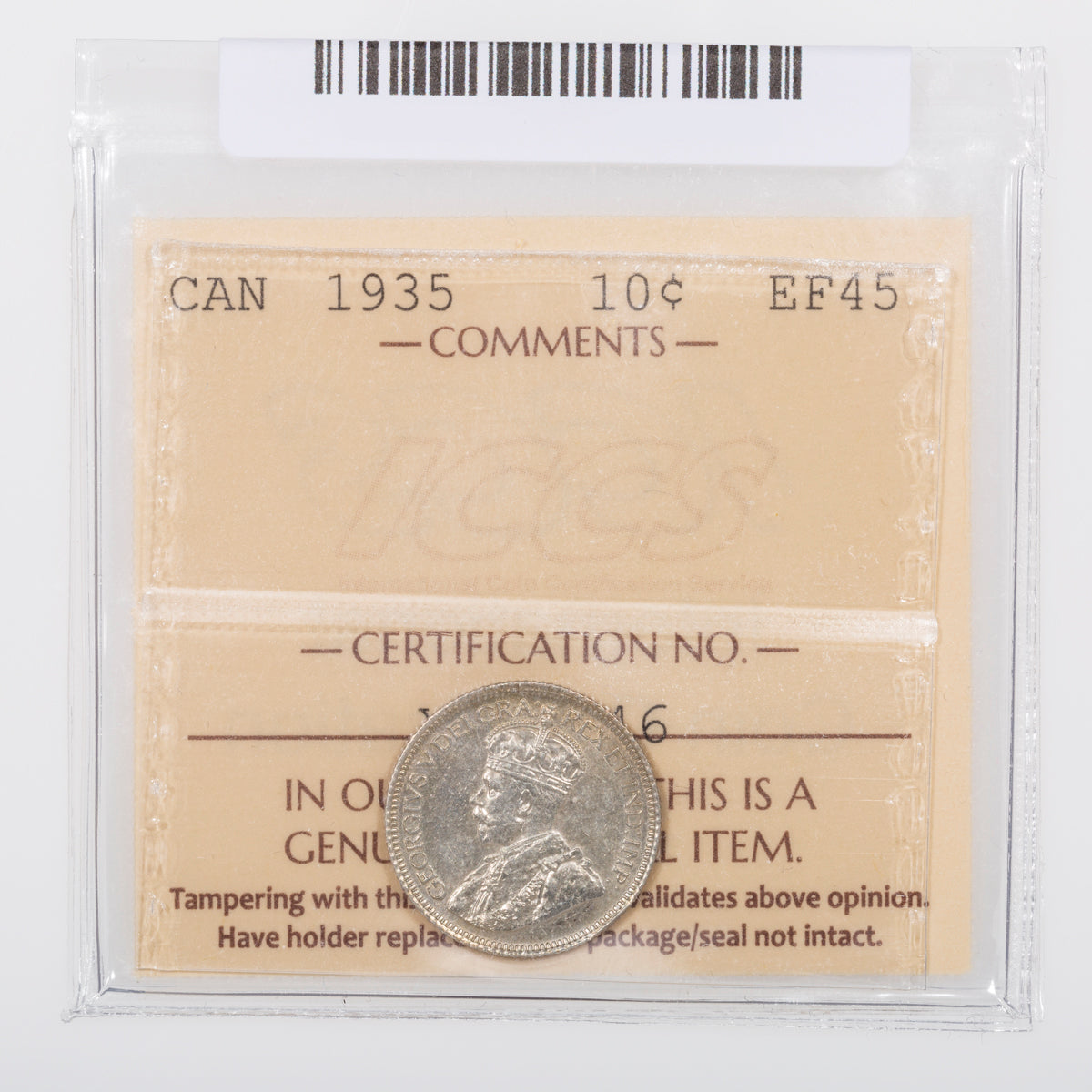 10 Cent 1935 ICCS EF-45