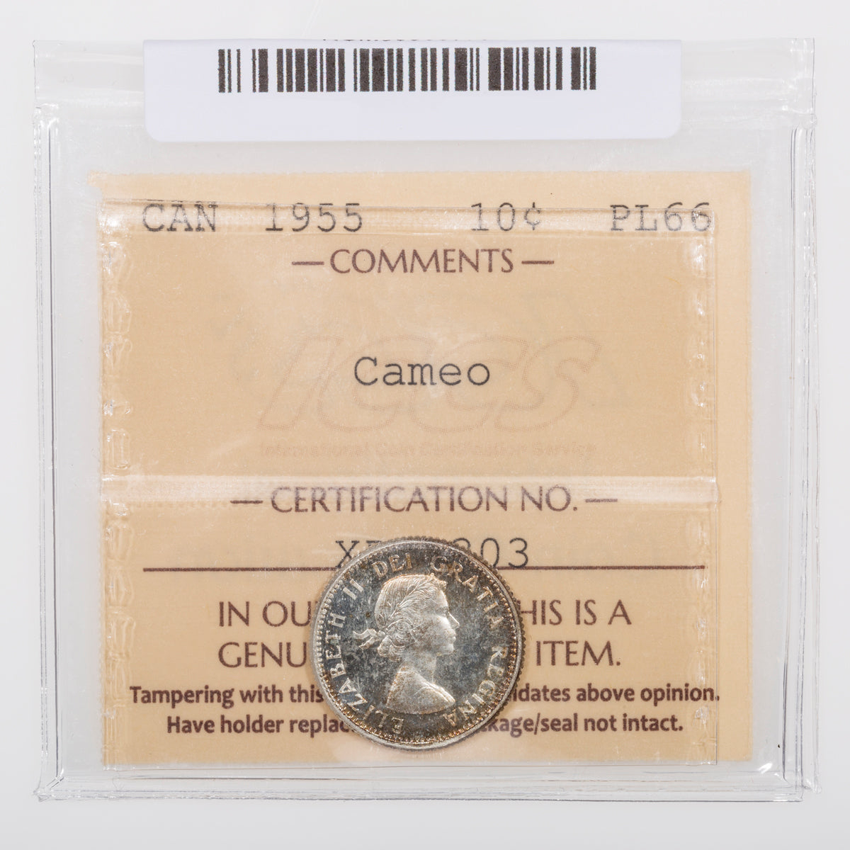 10 Cent 1955 ICCS PL-66 Cameo