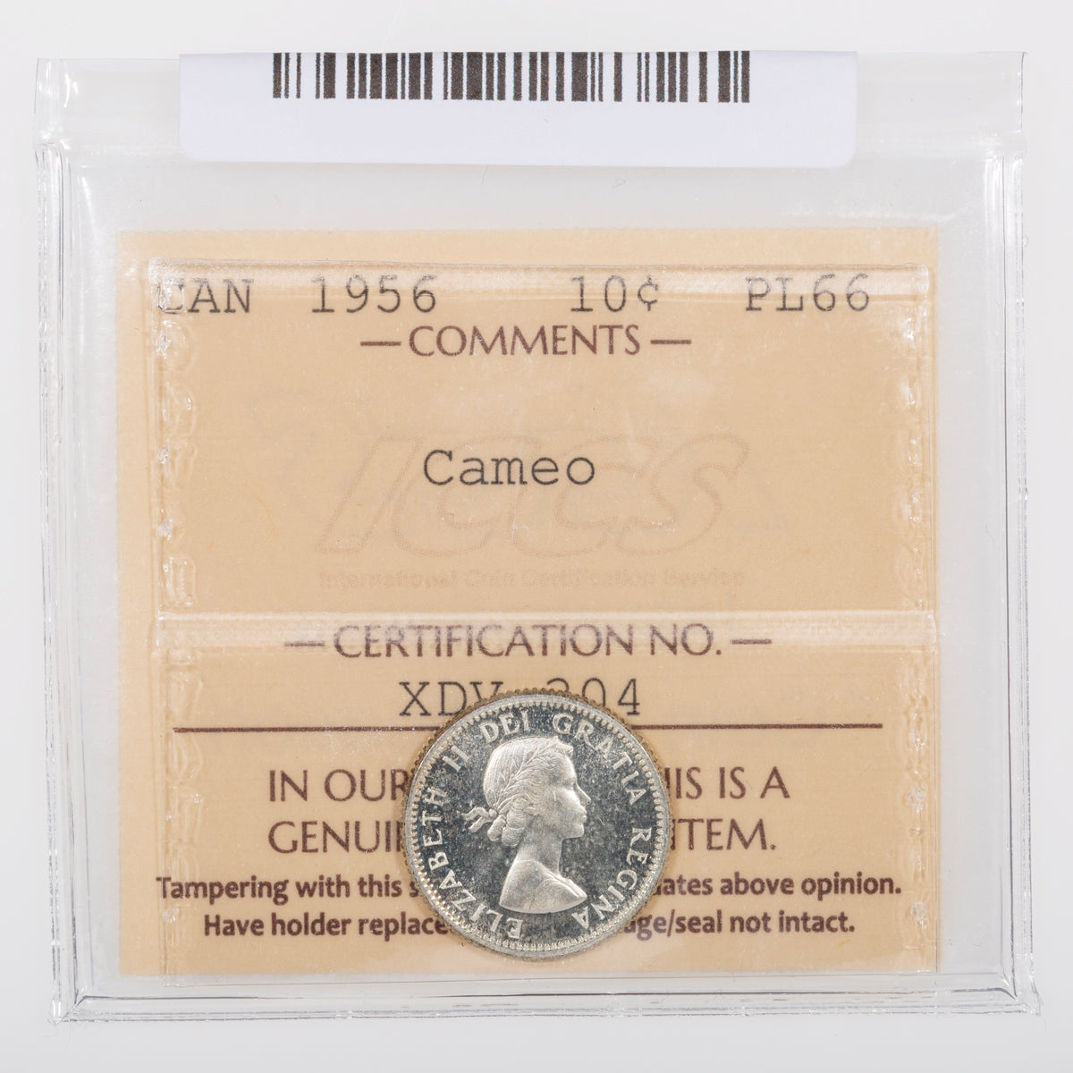 10 Cent 1956 ICCS PL-66 Cameo