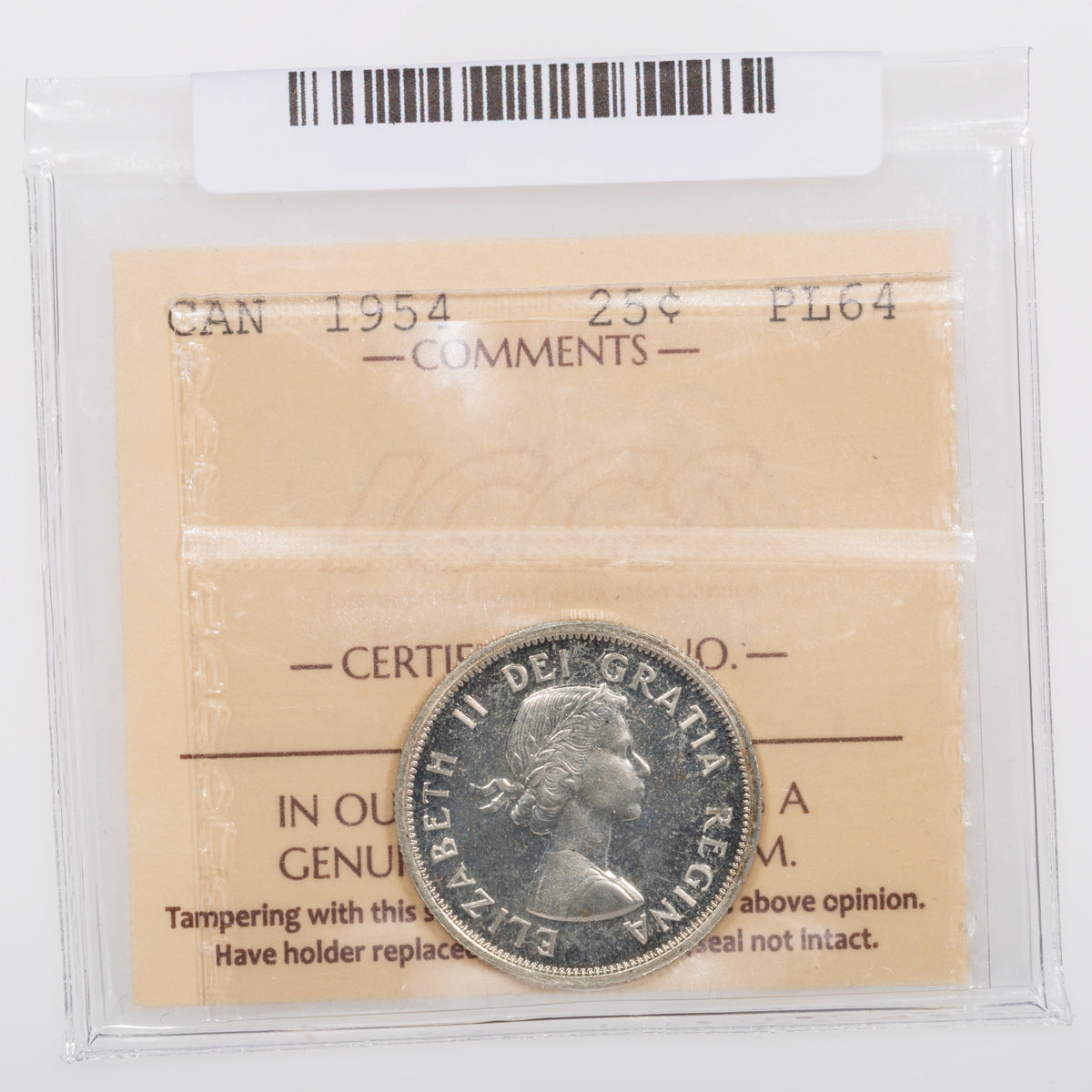25 Cent 1954 ICCS PL-64