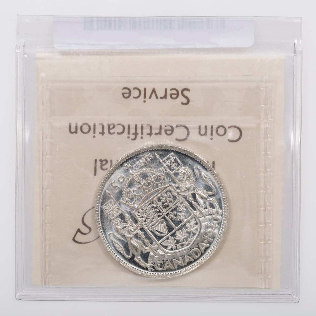 50 Cent 1940 ICCS MS-63 Cameo