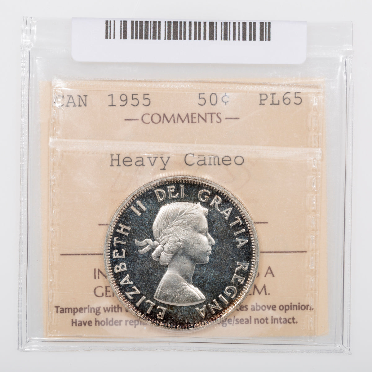 50 Cent 1955 ICCS PL-65 Heavy Cameo