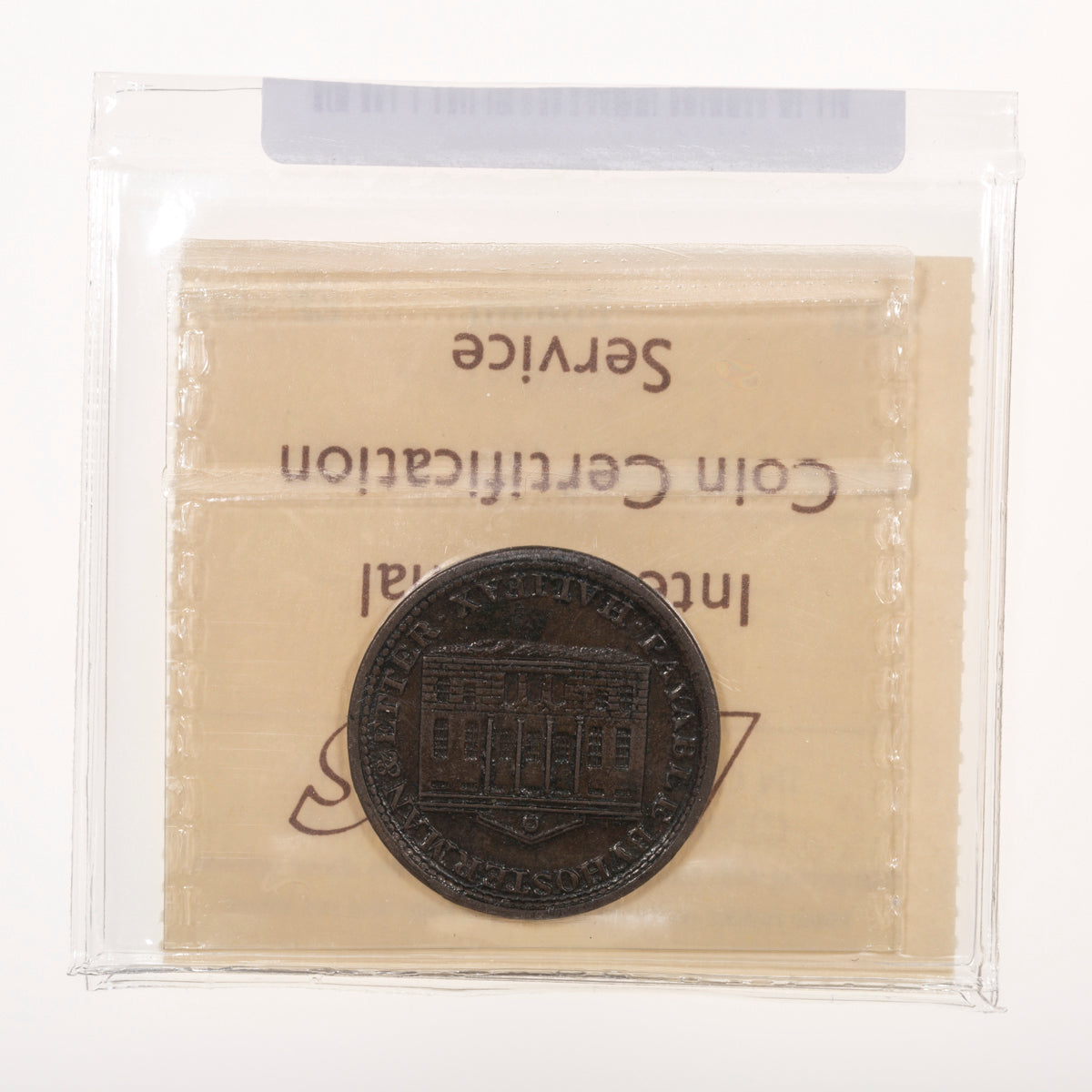 Nova Scotia CH# NS-10B1 Hosterman & Etter Halfpenny Token 1815 Sashed windows ICCS EF-40