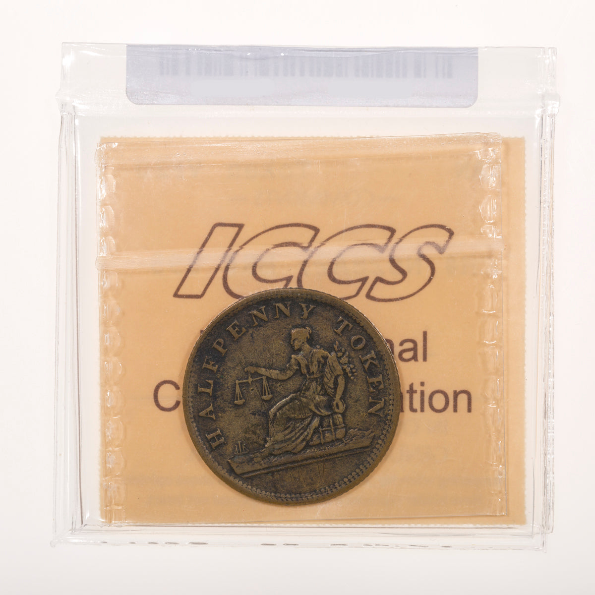 Nova Scotia CH# NS-28A2 Nova Scotia and New Brunswick Success Halfpenny Token ND Brass ICCS VF-20