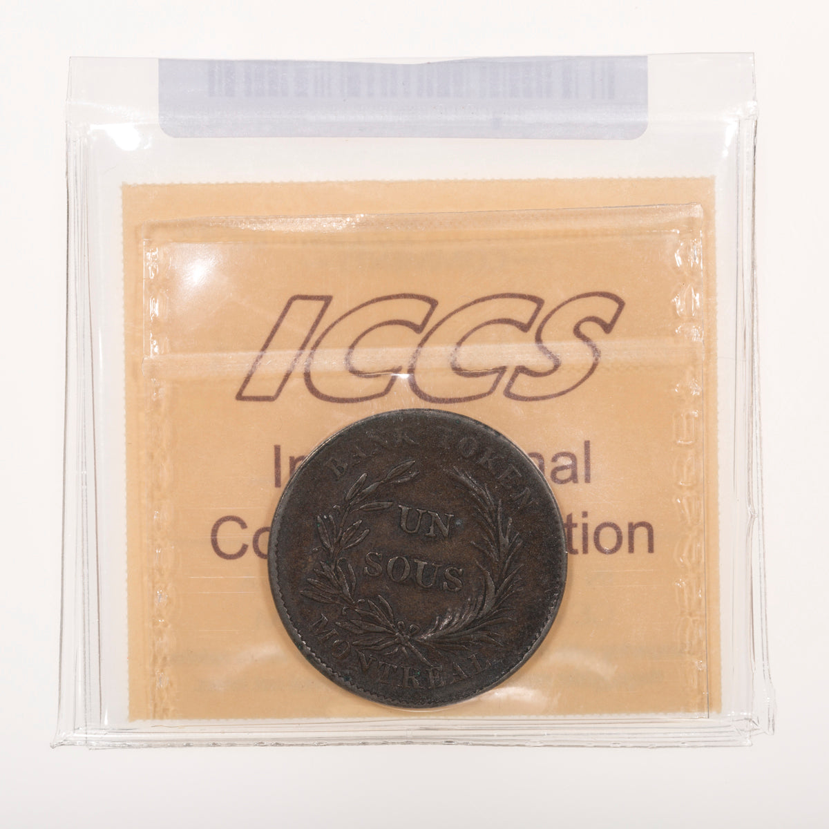 Lower Canada CH# LC-2A3 Bank Token Montreal Un Sous Token (1835) Double bow ICCS EF-45