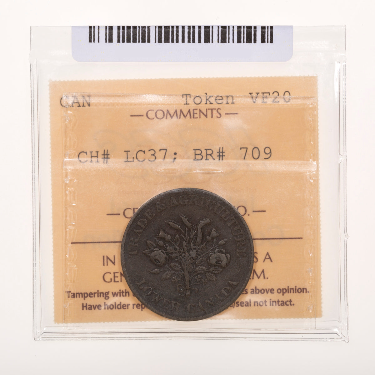 Lower Canada CH# LC-37 Bouquet Sou Birmingham 32 Leaves 3 Shamrocks English ND ICCS VF-20