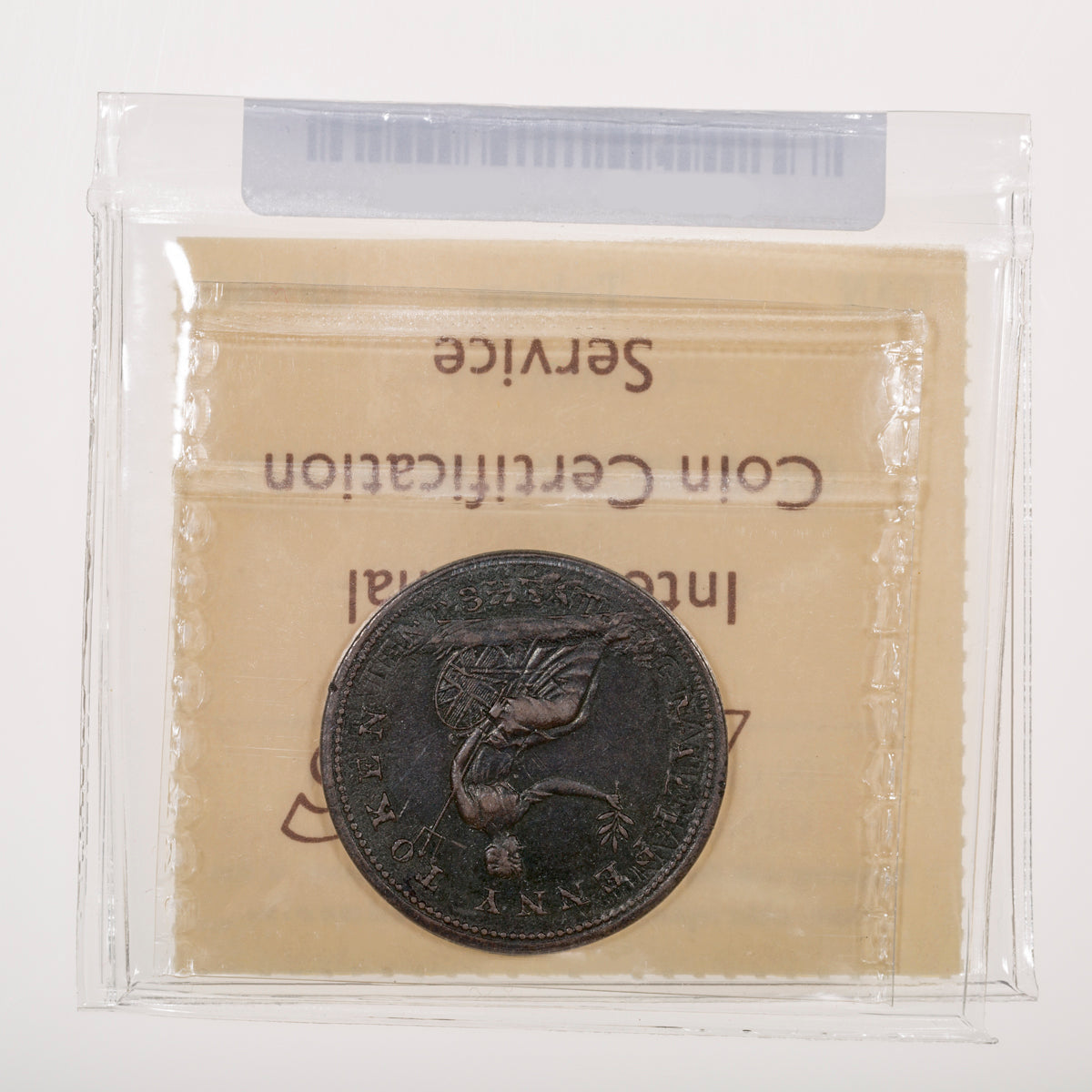 Wellington CH# WE-2B2 Halfpenny Token Field Marshall Wellington Small Lettering ND Engrailed ICCS EF-40