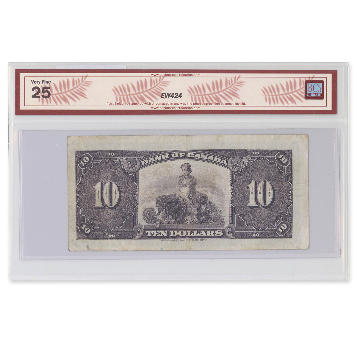 $10 1935 BC-7 English Osborne-Towers Prefix A BCS VF-25