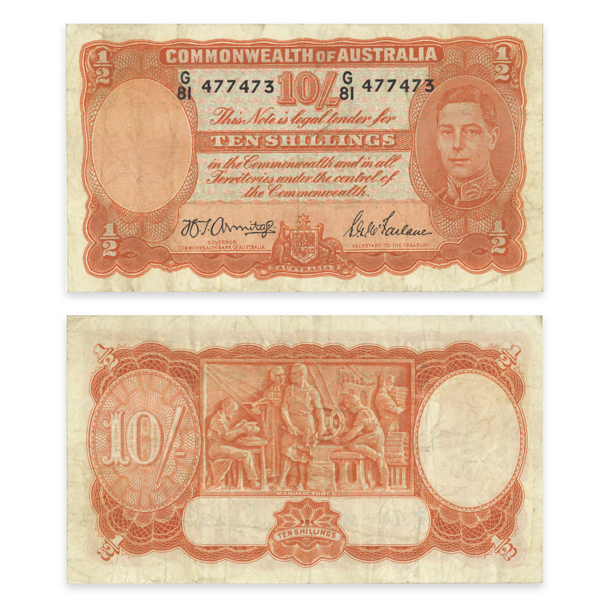 Australia 10 Shillings 1942 P# 25b VF-20