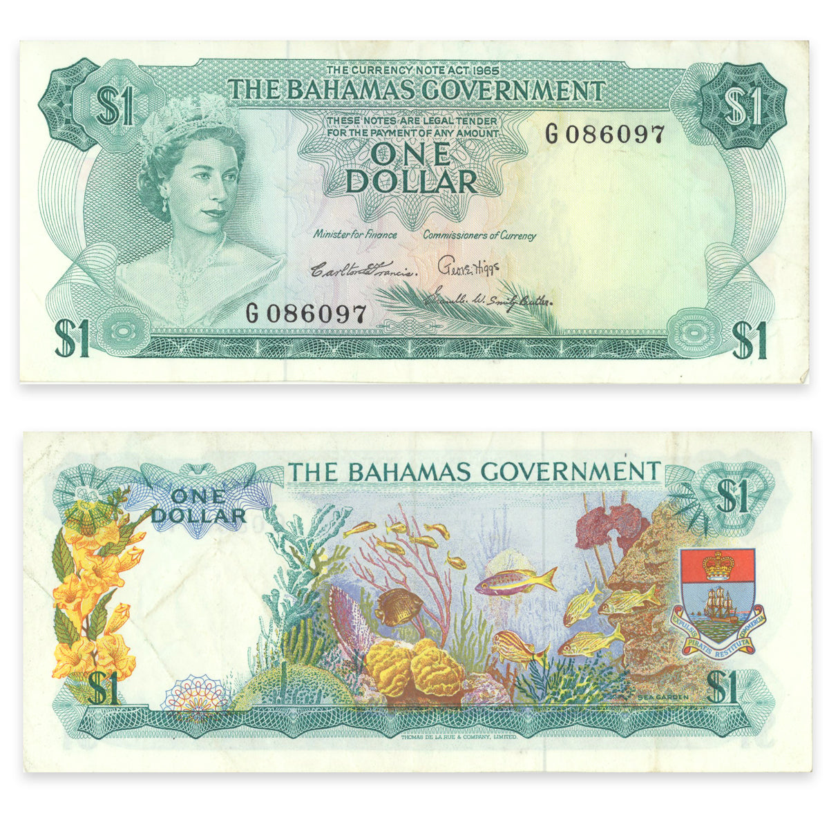 Bahamas 1 Dollar 1965 P# 18b VF-25