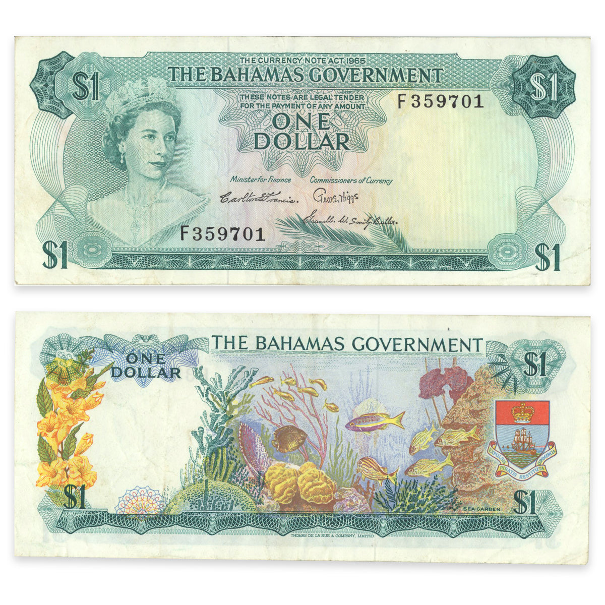 Bahamas 1 Dollar 1965 P# 18b VF-25