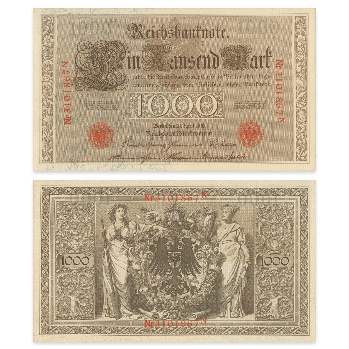 Germany 1000 Mark 1910 P# 44b UNC-60