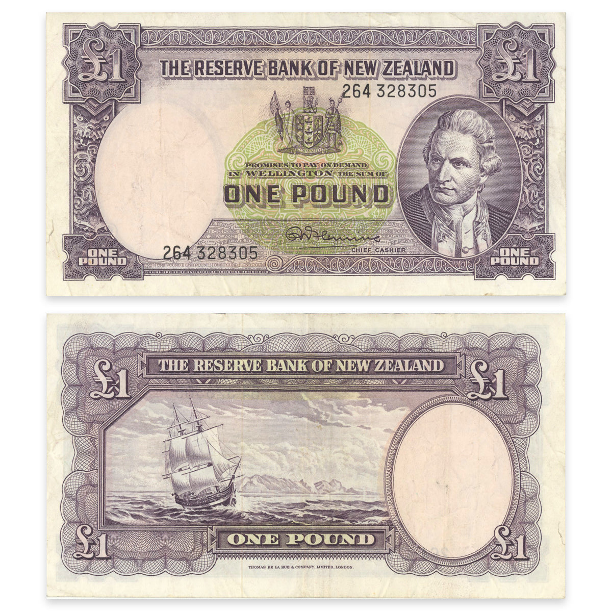 New Zealand 1 Pound 1956 P# 159c VF-25