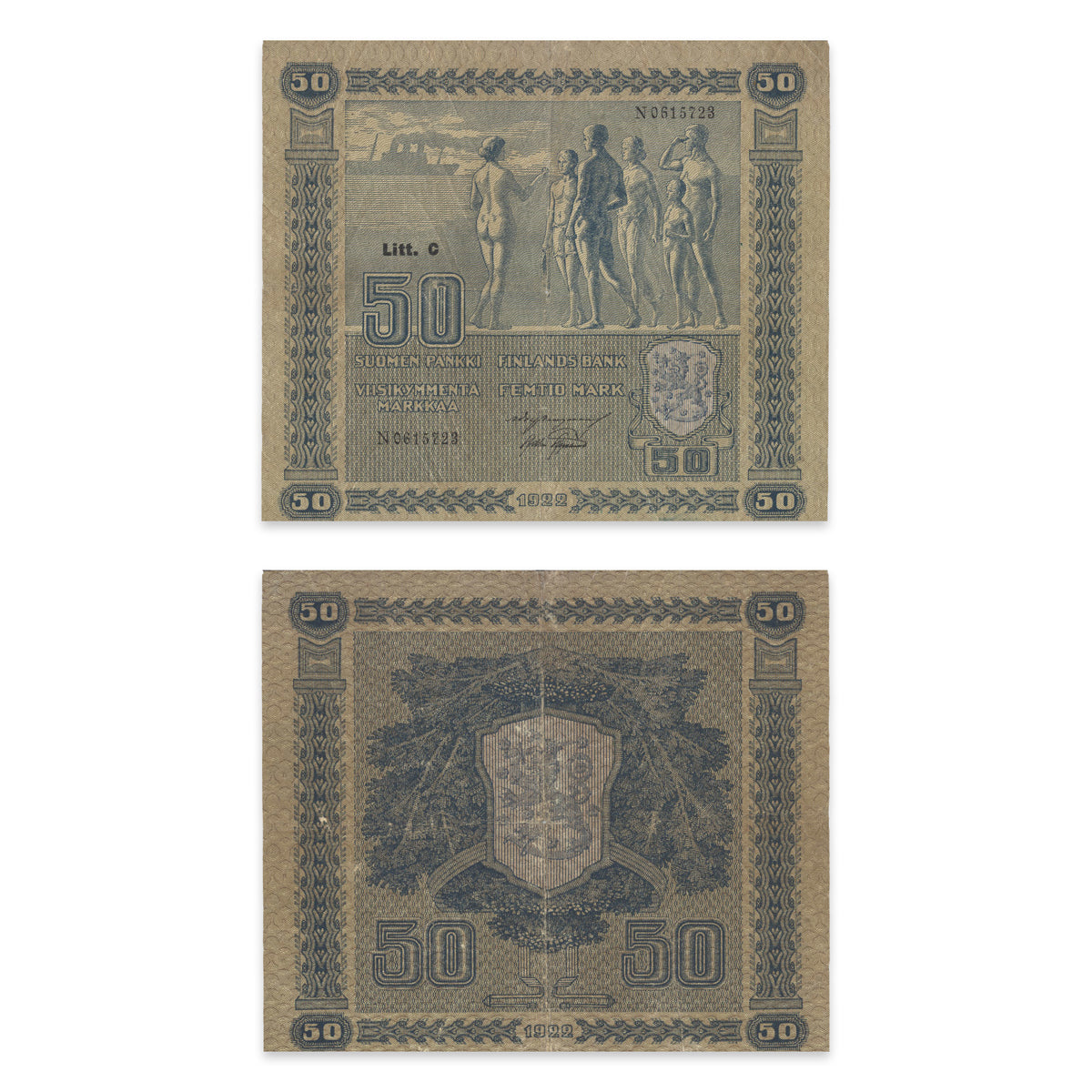 Finland 50 Markkaa 1922 (1931) Litt. C P# 64a F-12