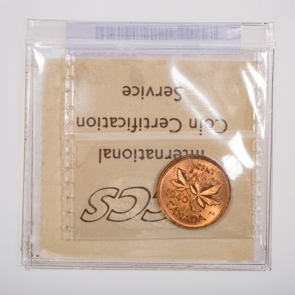 1 Cent 1940 ICCS MS-65 Red