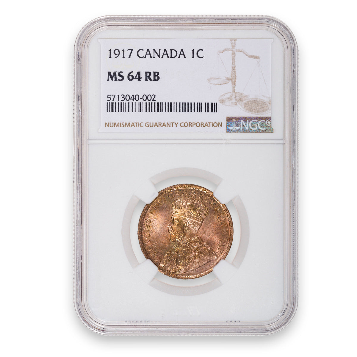 1 Cent 1917 NGC MS-64 RB
