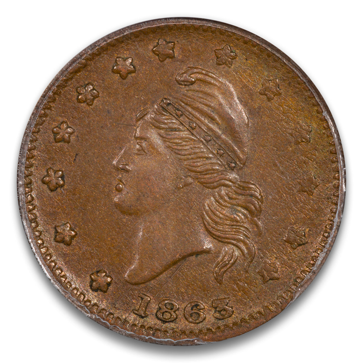 US Patriotic Civil War Token 1863 F-8A/317a ANACS AU-58