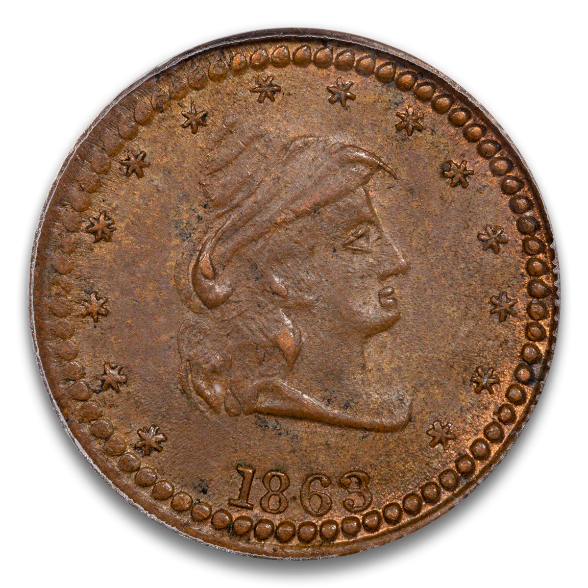 US Patriotic Civil War Token 1863 F-41/337a ANACS AU-58