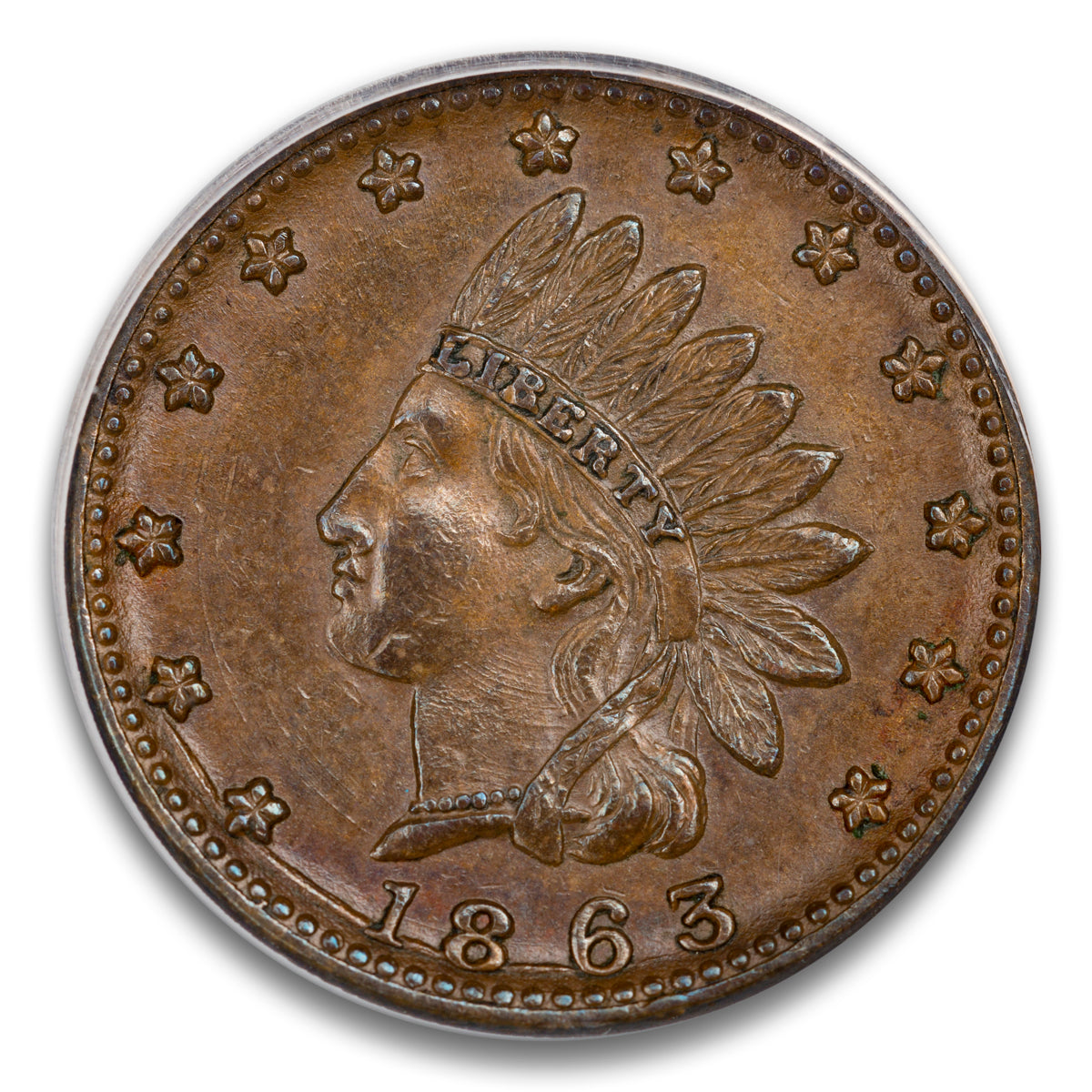 US Patriotic Civil War Token 1863 F-79/351a ANACS MS-62 BRN