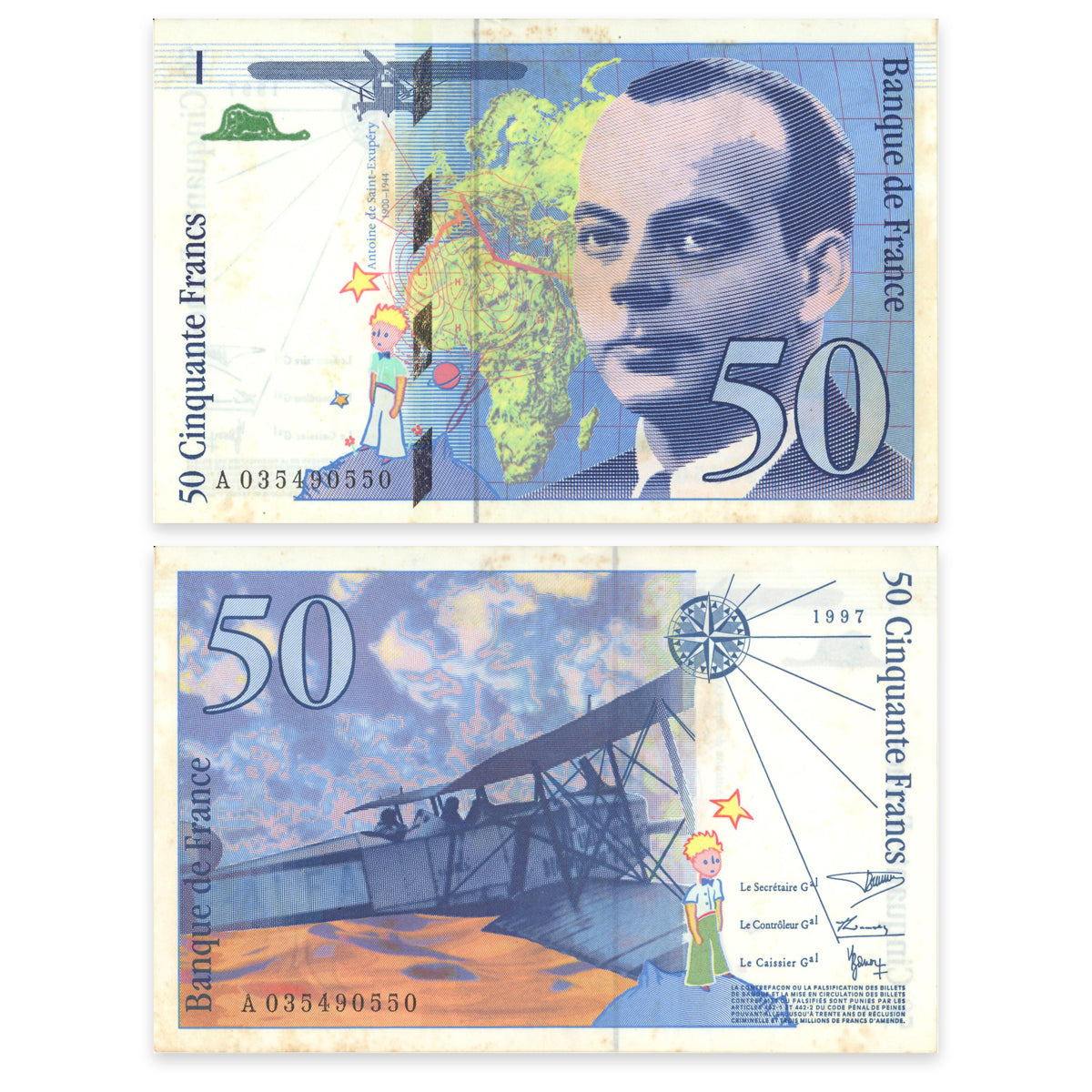 France 50 Francs 1997 P# 157Ad AU-55