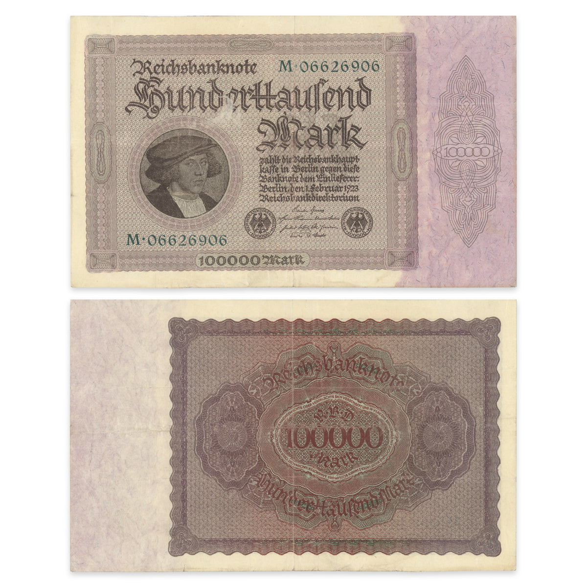 Germany - Reichsbanknote 100,000 Mark 1923 First Issue P# 83a EF-40