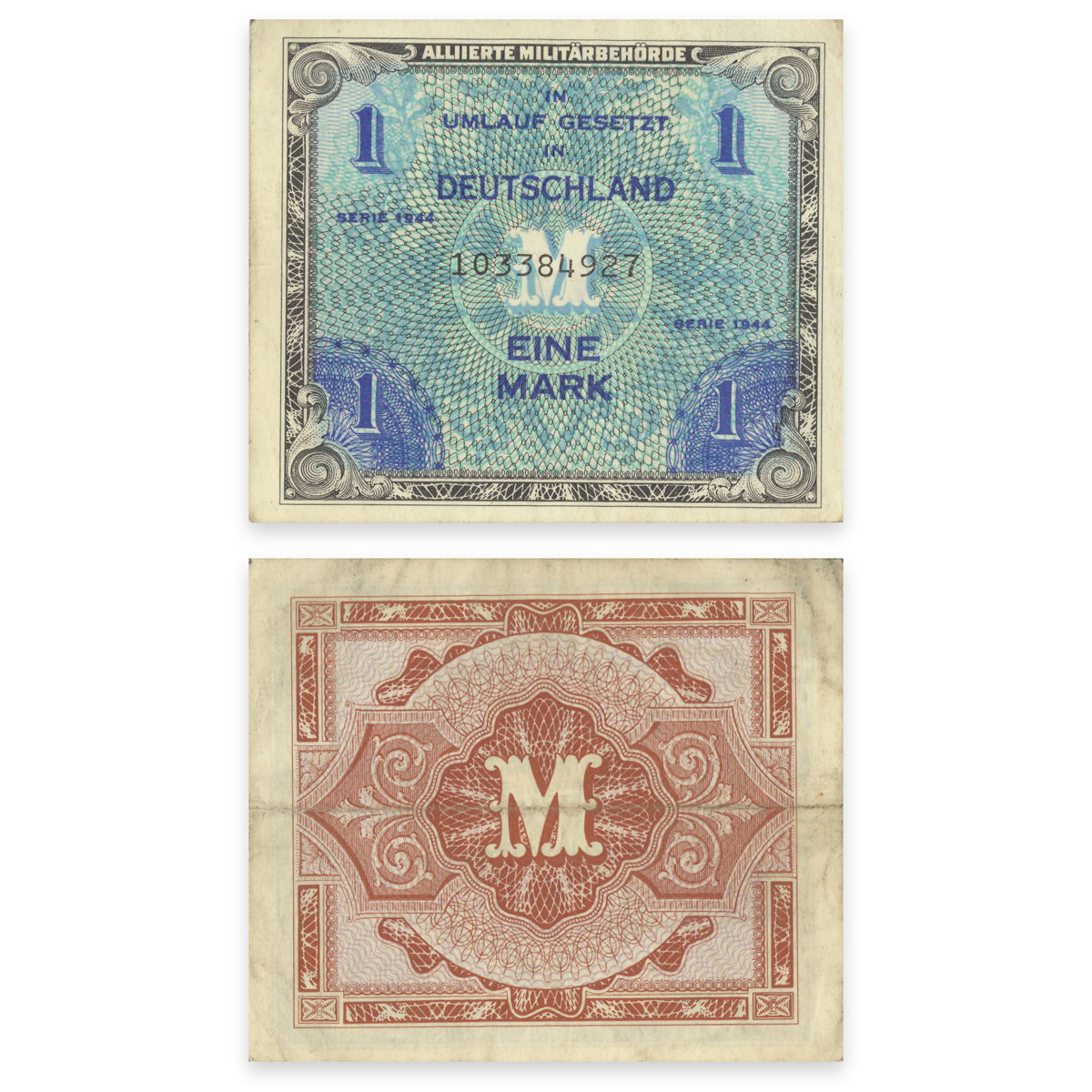 Germany - Allied Military Currency 1 Mark 1944 P# 192a VF-25