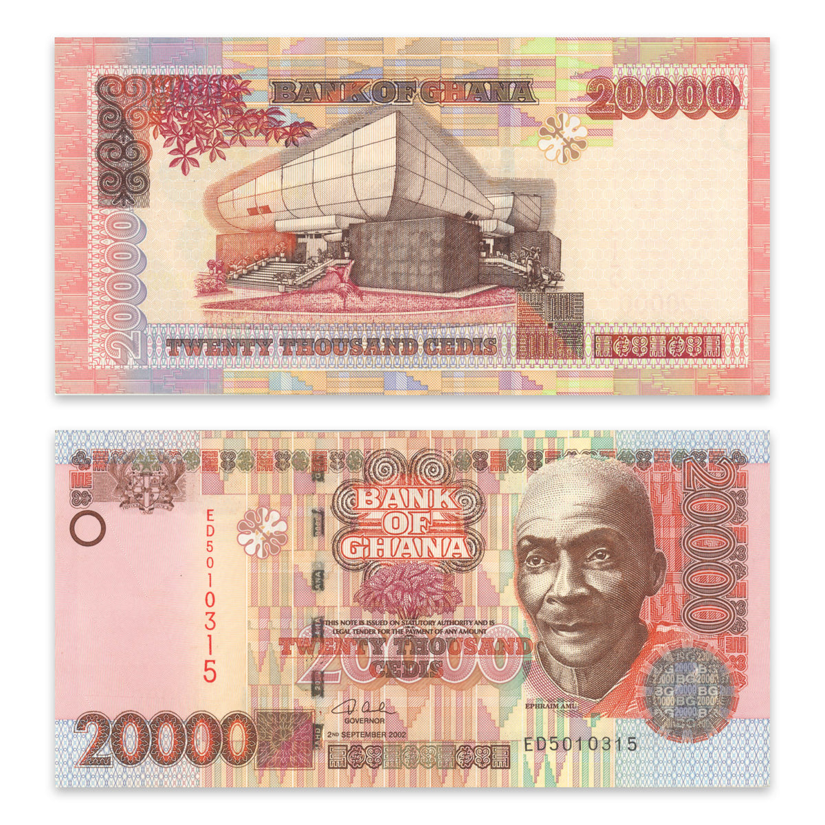 Ghana 20,000 Cedis 2002 P# 36a AU-55