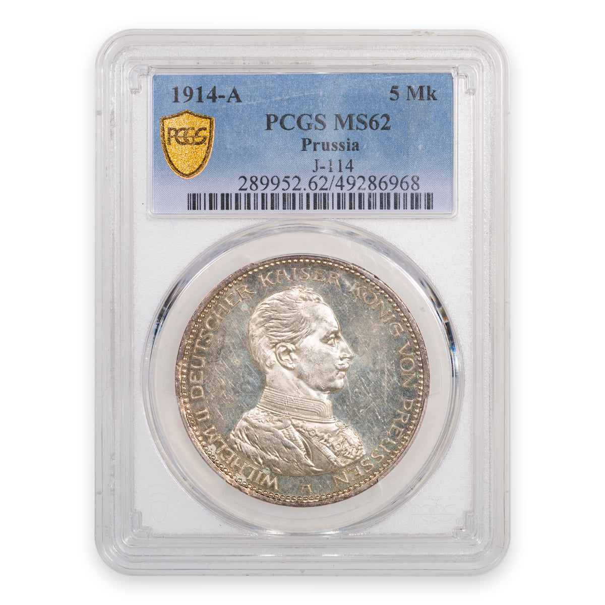 German States - Prussia Silver 5 Mark 1914 A MS-62