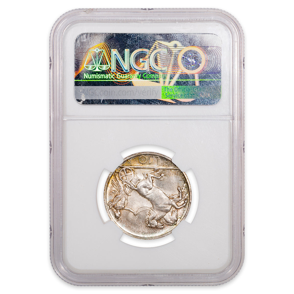 Italy Silver 10 Lire 1929 R Edge **FERT** MS-64