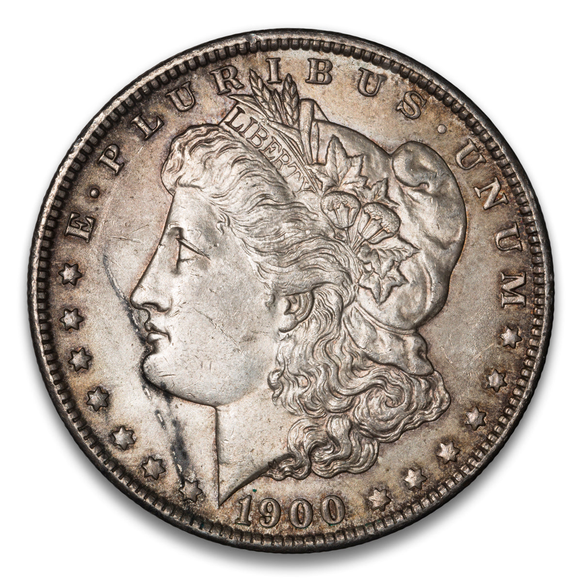 US $1 Morgan 1900O TOP 100 VAM 15A Doubled Stars Clashed Non-Certified MS-63