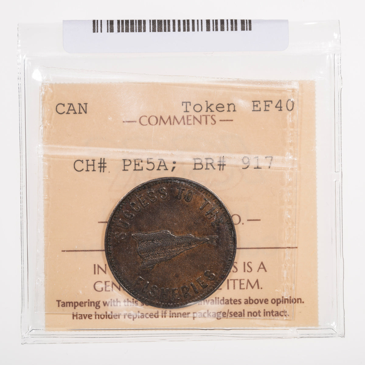 Prince Edward Island CH# PE-5A Speed The Plough - Success To The Fisheries (1859) Clevis reverse ICCS EF-40