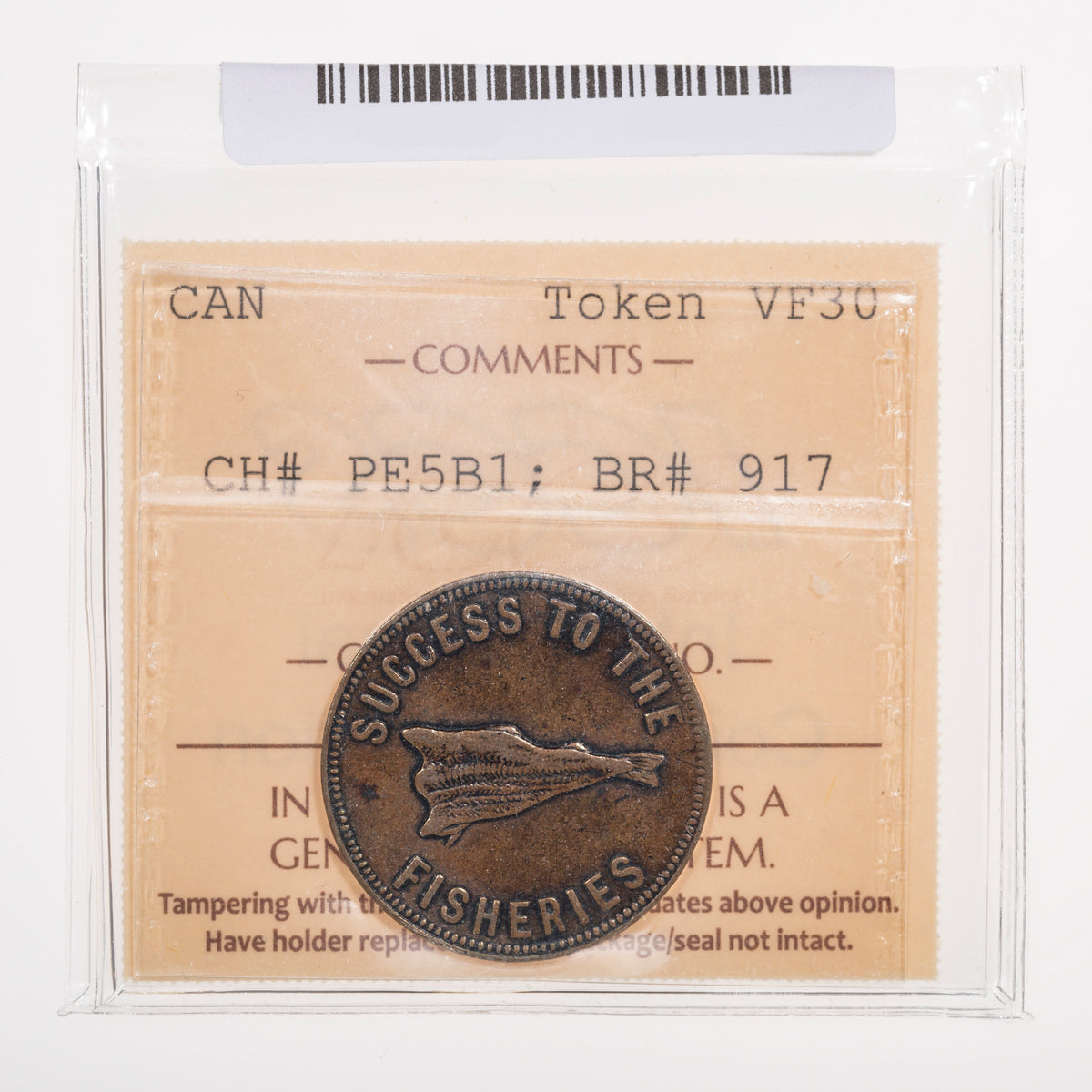 Prince Edward Island CH# PE-5B1 Speed The Plough - Success To The Fisheries (1860) Hook reverse ICCS VF-30