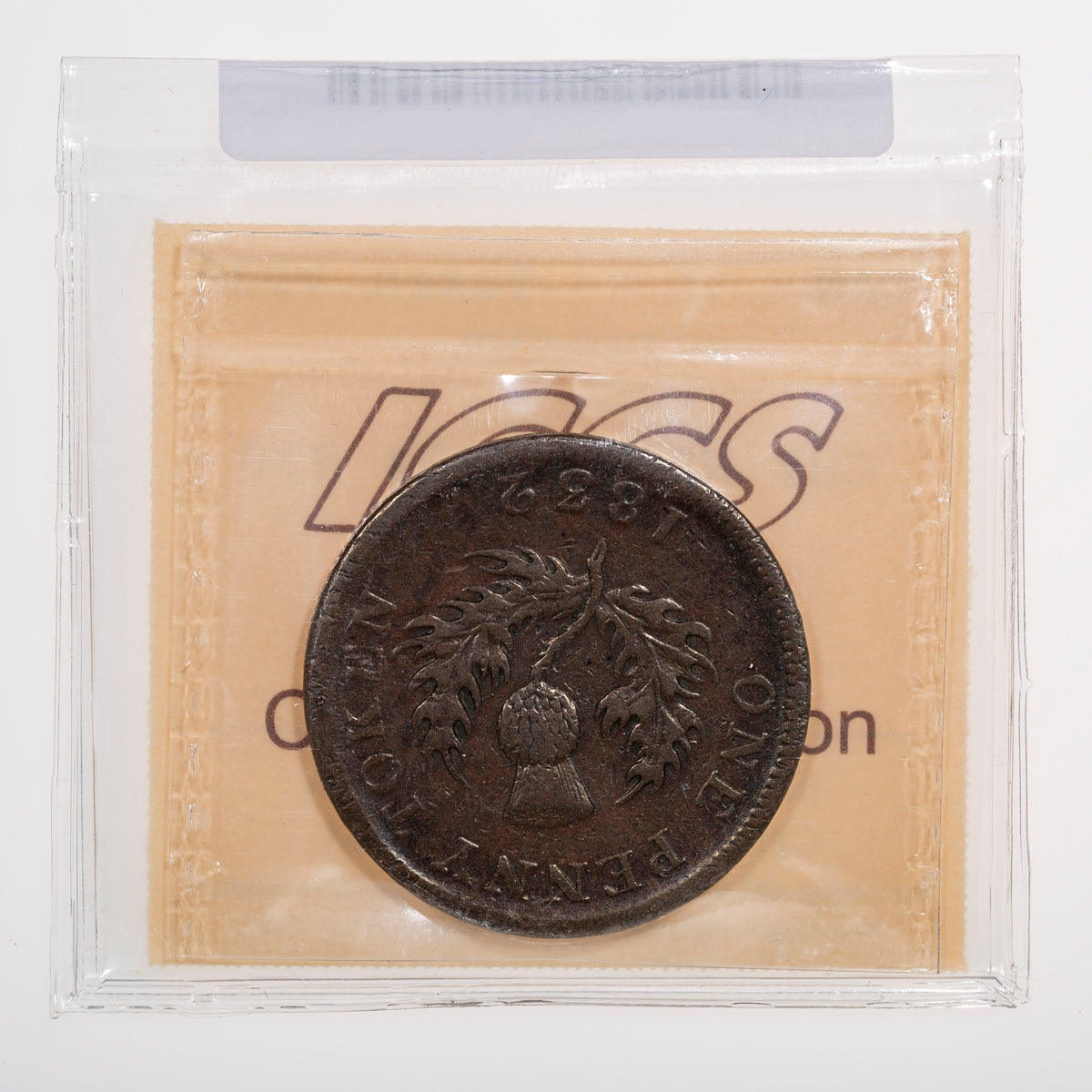 Nova Scotia CH# NS-2B1 Thistle George IV One Penny Token 1832 Bow far from head ICCS VF-30