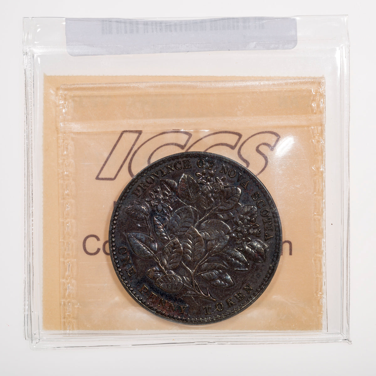 Nova Scotia CH# NS-6A2 Victoria Mayflower One Penny Token 1856 Without "L.C.W.", Bronze ICCS VF-30