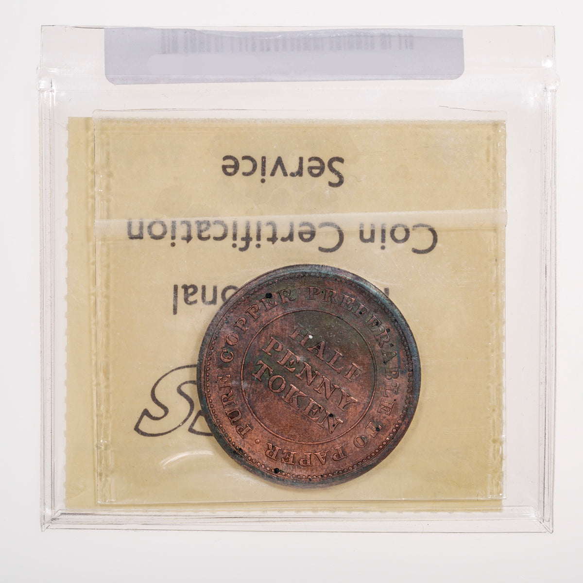 Nova Scotia CH# NS-19A1 Trade & Navigation Half Penny Token 1812 Engrailed ICCS VF-20