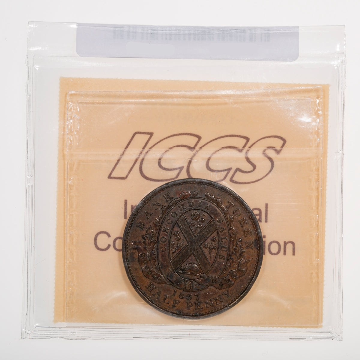 Lower Canada CH# LC-8B1 Province Du Bas Canada Half Penny Quebec Bank 1837 In line ICCS AU-50