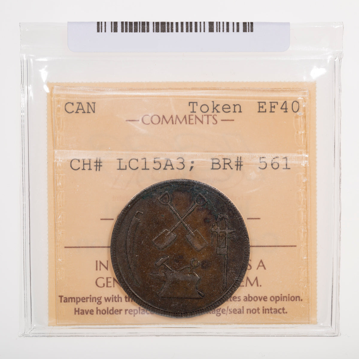 Lower Canada CH# LC-15A3 T.S. Brown & Co. Importers of Hardwares Montreal (1832) Far "S", Period ICCS EF-40