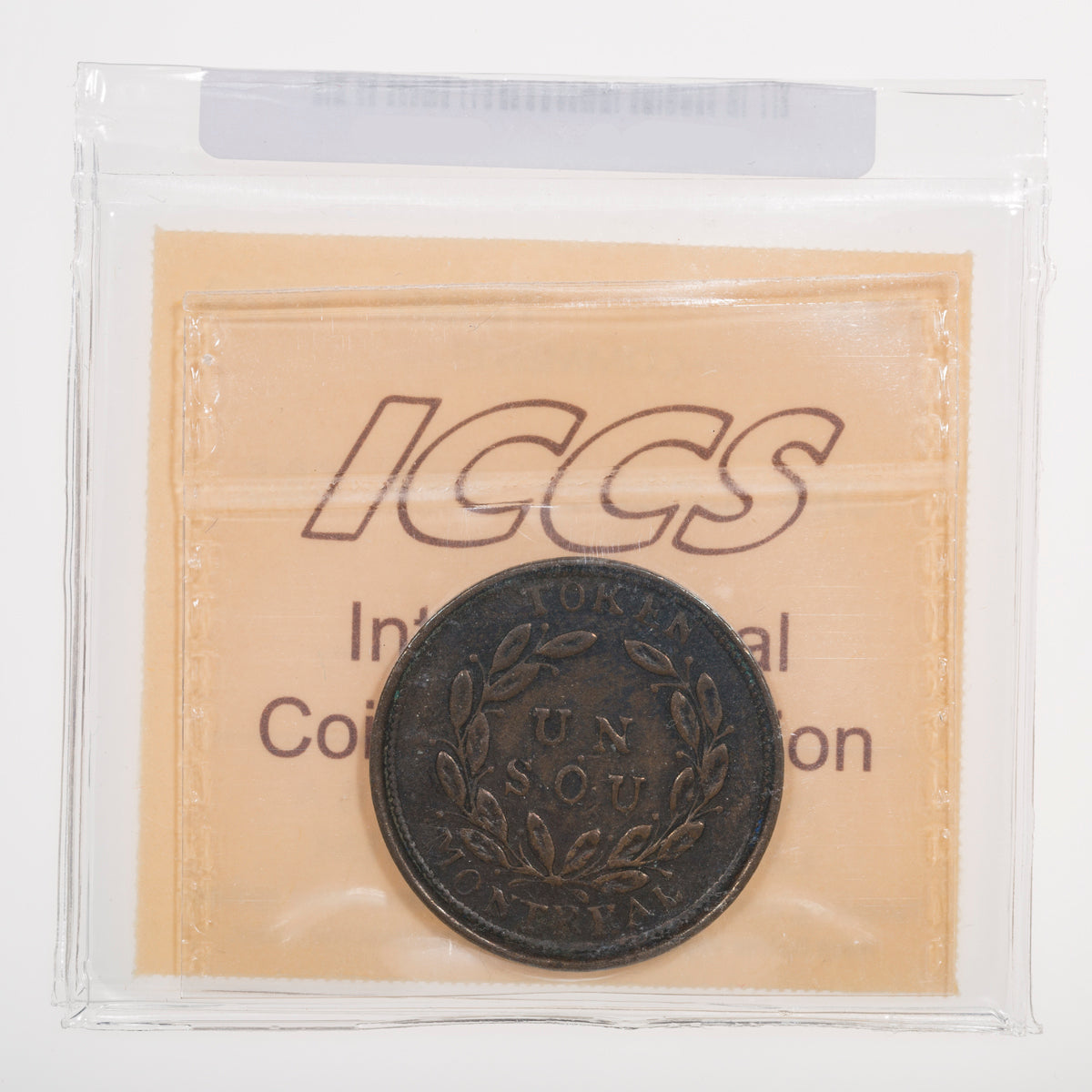 Lower Canada CH# LC-30C Bouquet Sou Belleville 18 Leaves 3 Shamrocks ND No bow, Open wreath ICCS VF-20