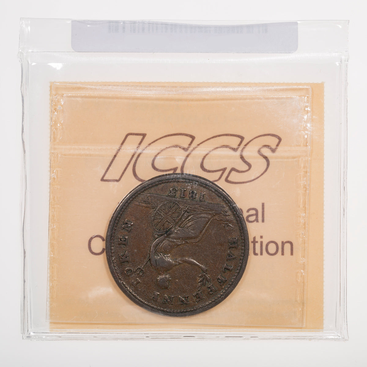 Wellington CH# WE-1A2 Field Marshal Wellington Halfpenny Token 1813 Engrailed, Thin ICCS VF-30