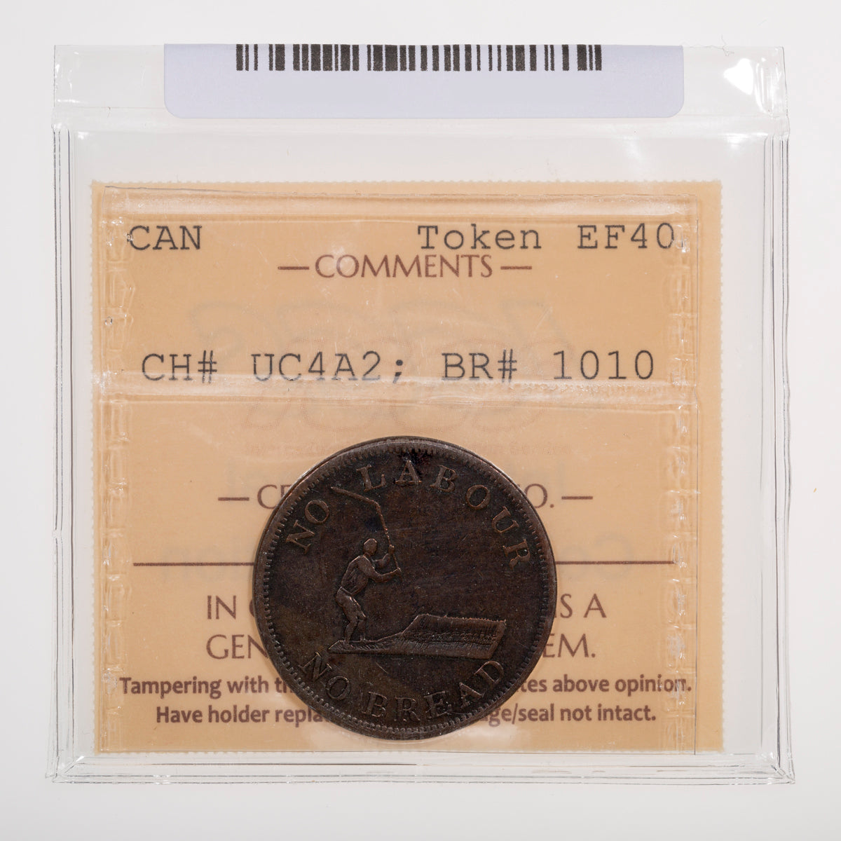 Upper Canada CH# UC-4A2 No Labour No Bread (1840) Short threshing floor, Near "H" ICCS EF-40