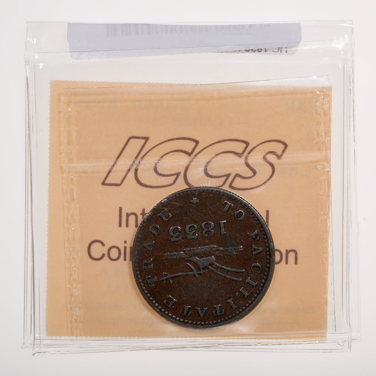 Upper Canada CH# UC-12B2 To Facilitate Trade Sloop Token 1833 Above "A" ICCS EF-40